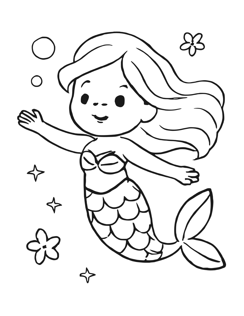 Free Mermaid Coloring Page