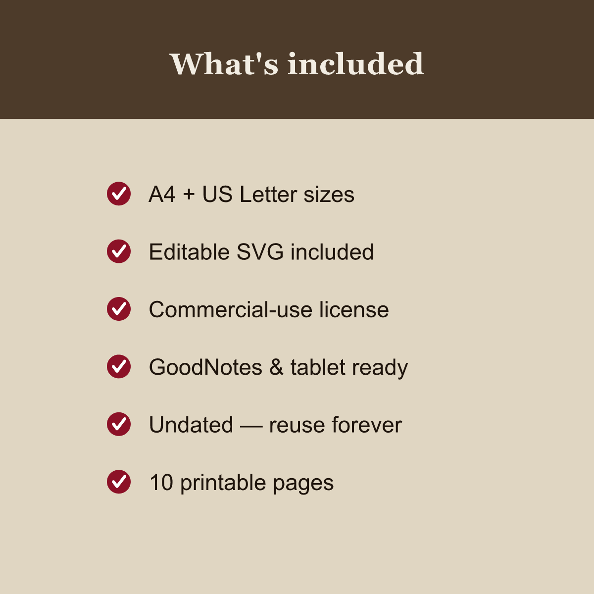 90-Day Goal Planner (12-Week Year) — 10 Printable Pages (A4 + US Letter PDF + SVG) preview 5