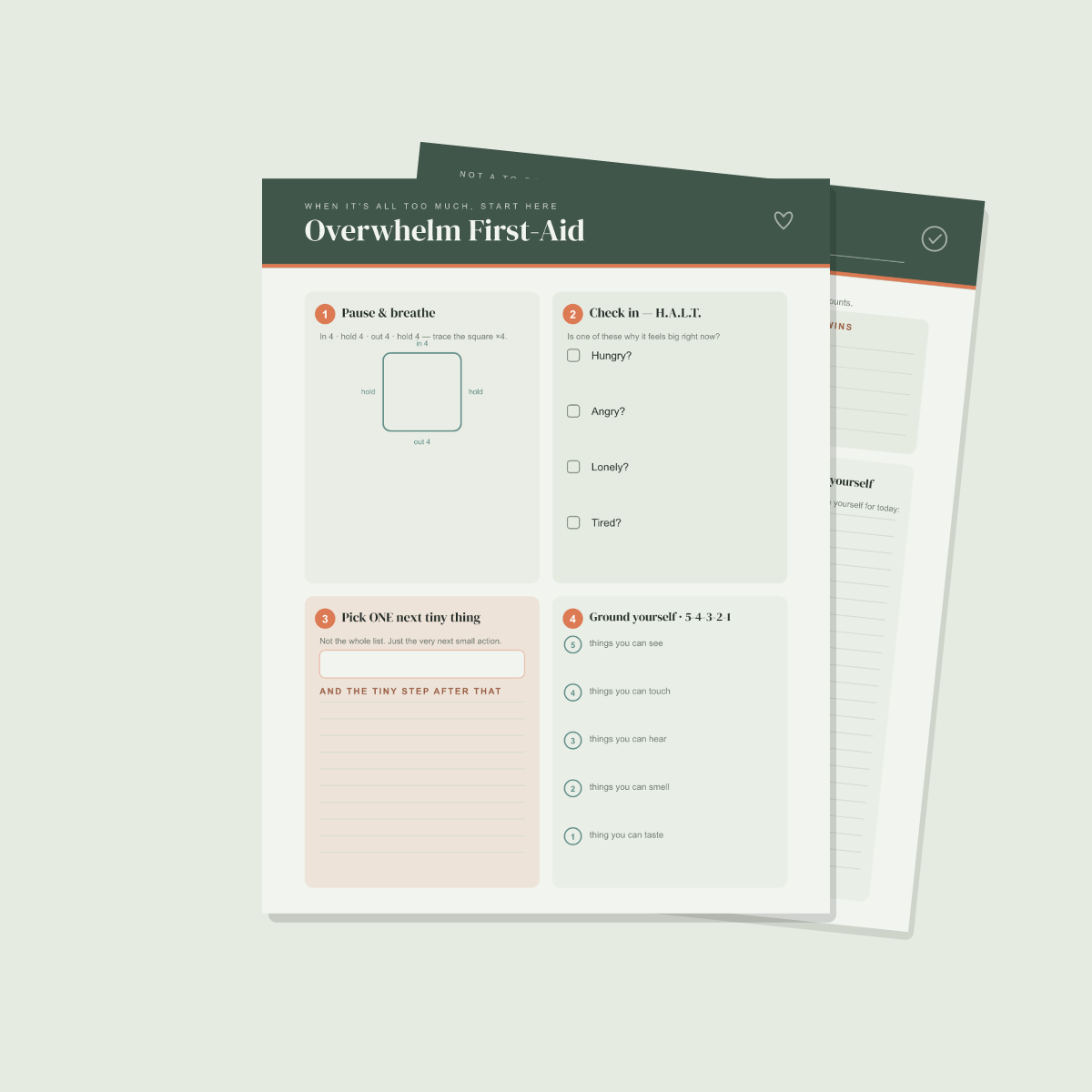 ADHD-Friendly Daily Planner — Sage Green — 13 Printable Pages (Brain Dump, Dopamine Menu, Task Breakdown & Focus Sprints · A4 + US Letter PDF + SVG) preview 4