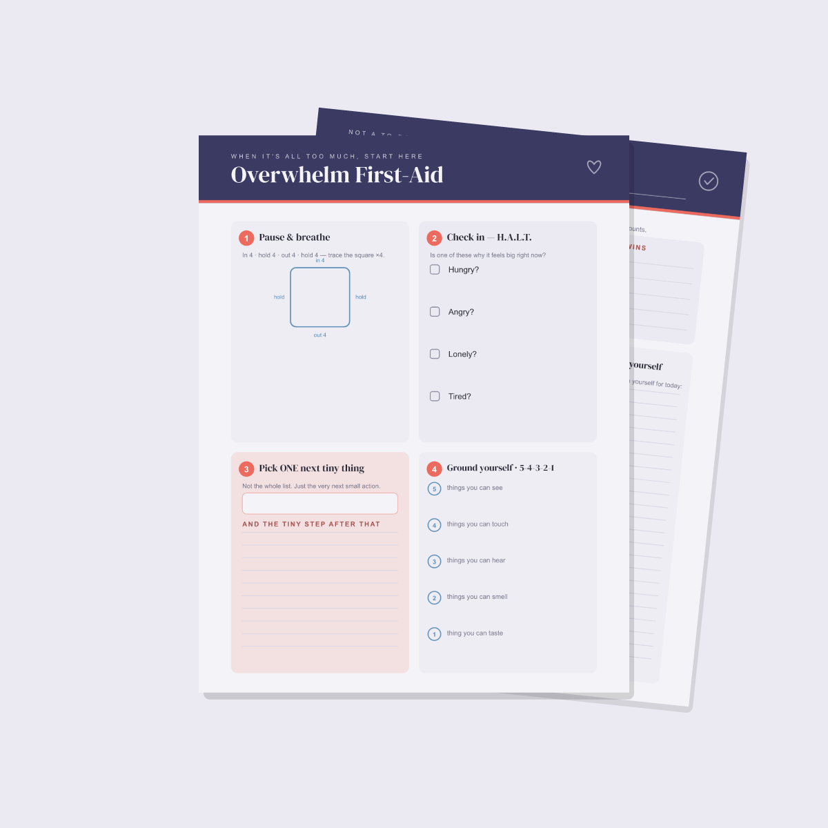 ADHD-Friendly Daily Planner — 13 Printable Pages (Brain Dump, Dopamine Menu, Task Breakdown, Focus Sprints, Habit Tracker + Overwhelm First-Aid · A4 + US Letter PDF + SVG) preview 4