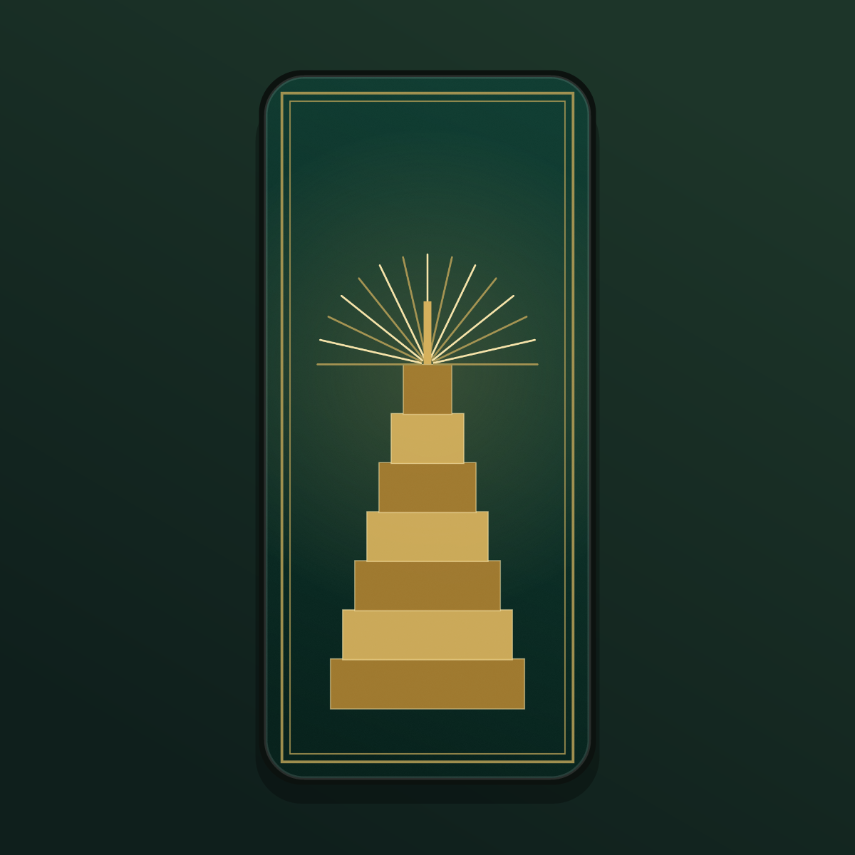 Art Deco Gatsby Gold Wallpapers — 12 1920s Gold Fan & Chevron Lock Screens (iPhone + Android) preview 3