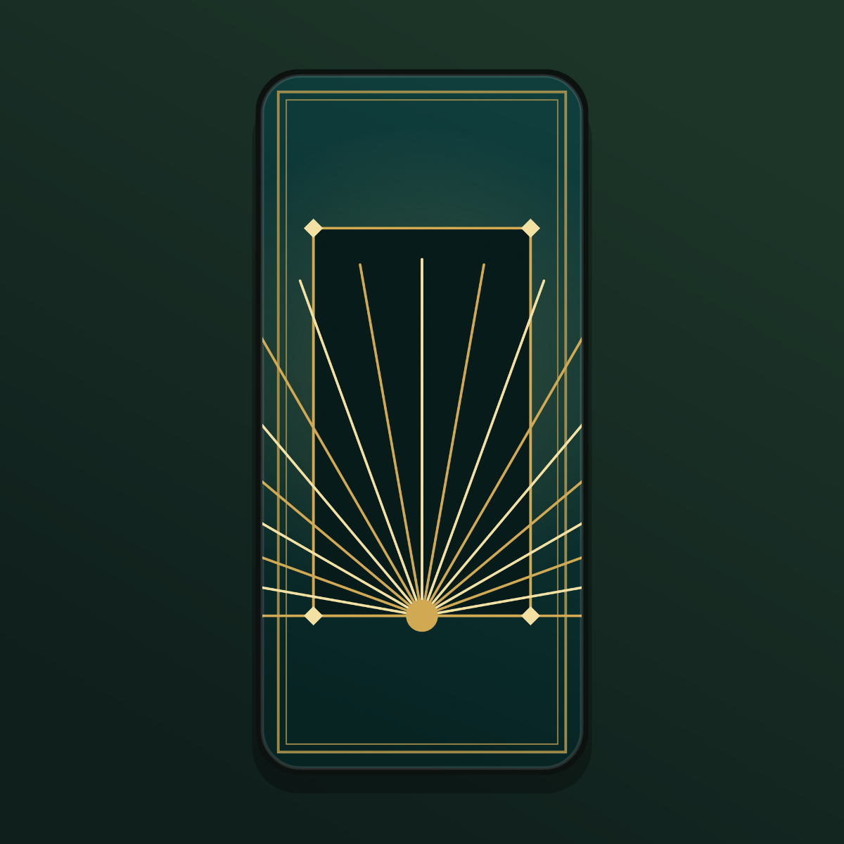 Art Deco Gatsby Gold Wallpapers — 12 1920s Gold Fan & Chevron Lock Screens (iPhone + Android) preview 4