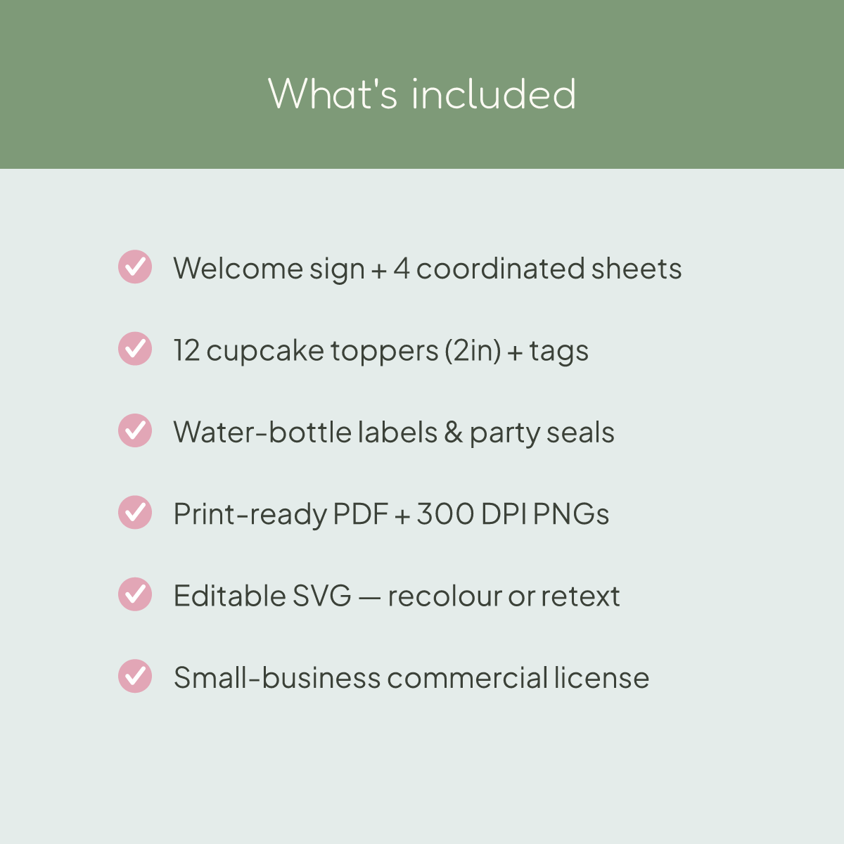 Baby Shower Printables Set — Cupcake Toppers, Favor Tags, Labels & Welcome Sign (Printable PDF + SVG) preview 5