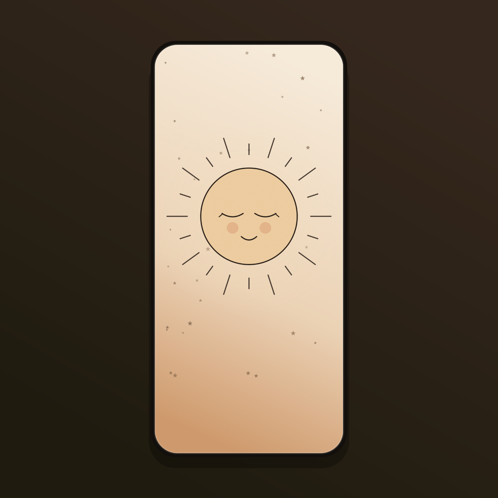 Boho Sun & Moon Face Wallpapers — 12 Warm Celestial Line-Art Lock Screens (iPhone + Android)