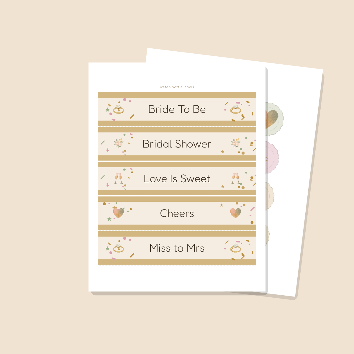 Bridal Shower Printables Set — Cupcake Toppers, Favor Tags, Labels & Welcome Sign (Printable PDF + SVG) preview 4