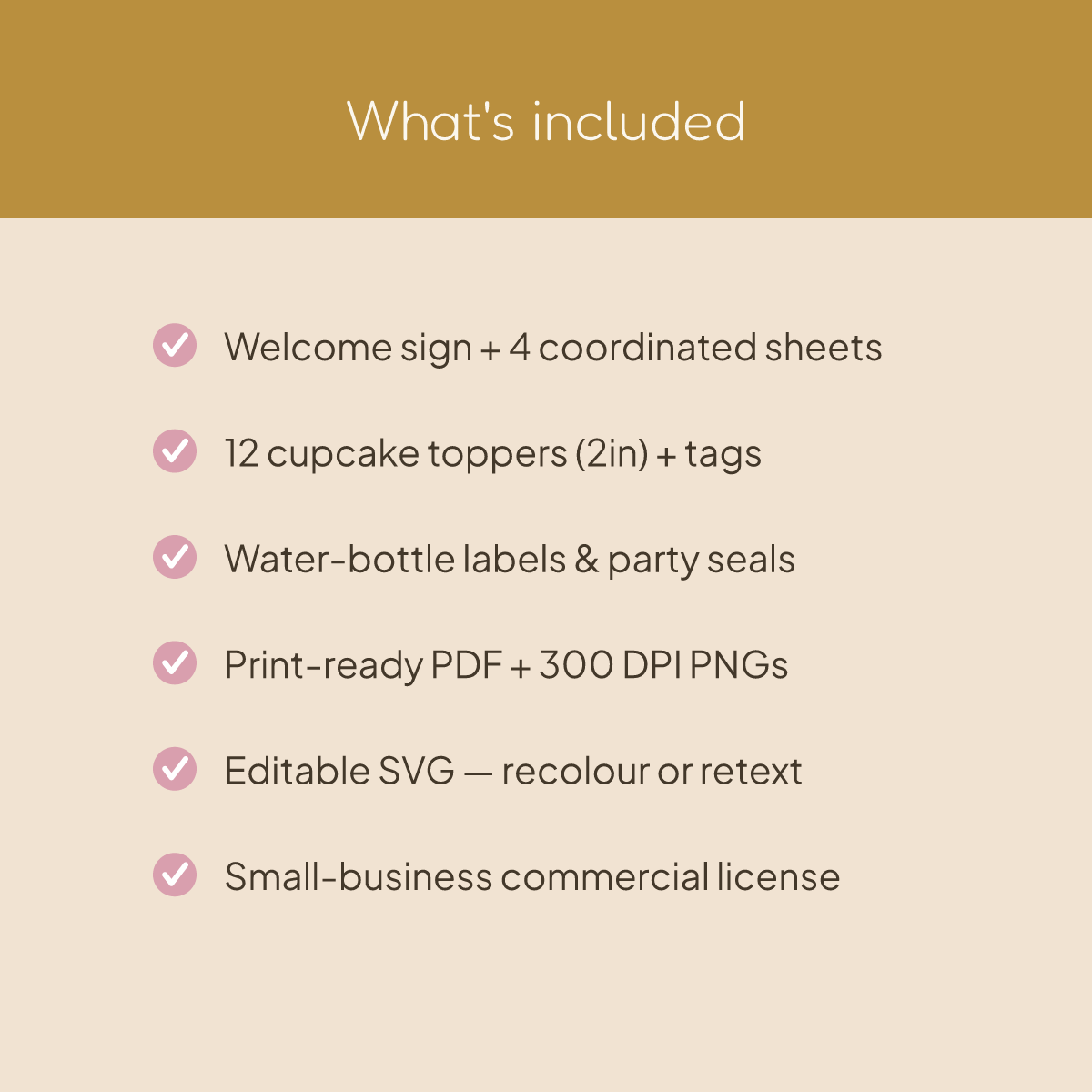 Bridal Shower Printables Set — Cupcake Toppers, Favor Tags, Labels & Welcome Sign (Printable PDF + SVG) preview 5
