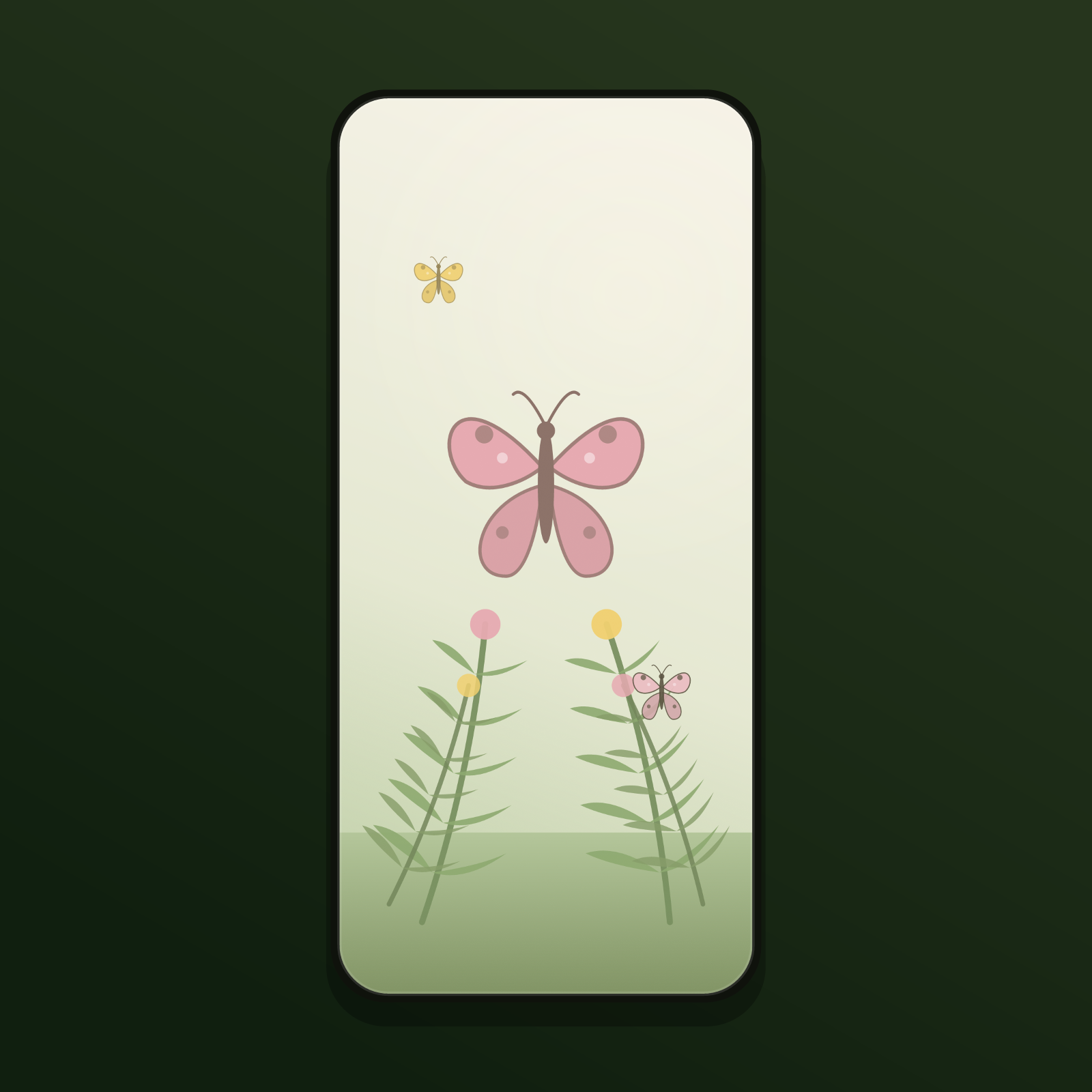 Butterfly Botanical Garden Wallpapers — 12 Soft Sage & Blush Floral Lock Screens (iPhone + Android)