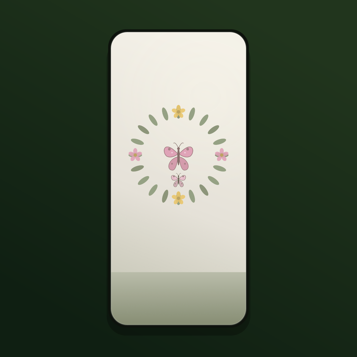 Butterfly Botanical Garden Wallpapers — 12 Soft Sage & Blush Floral Lock Screens (iPhone + Android) preview 3