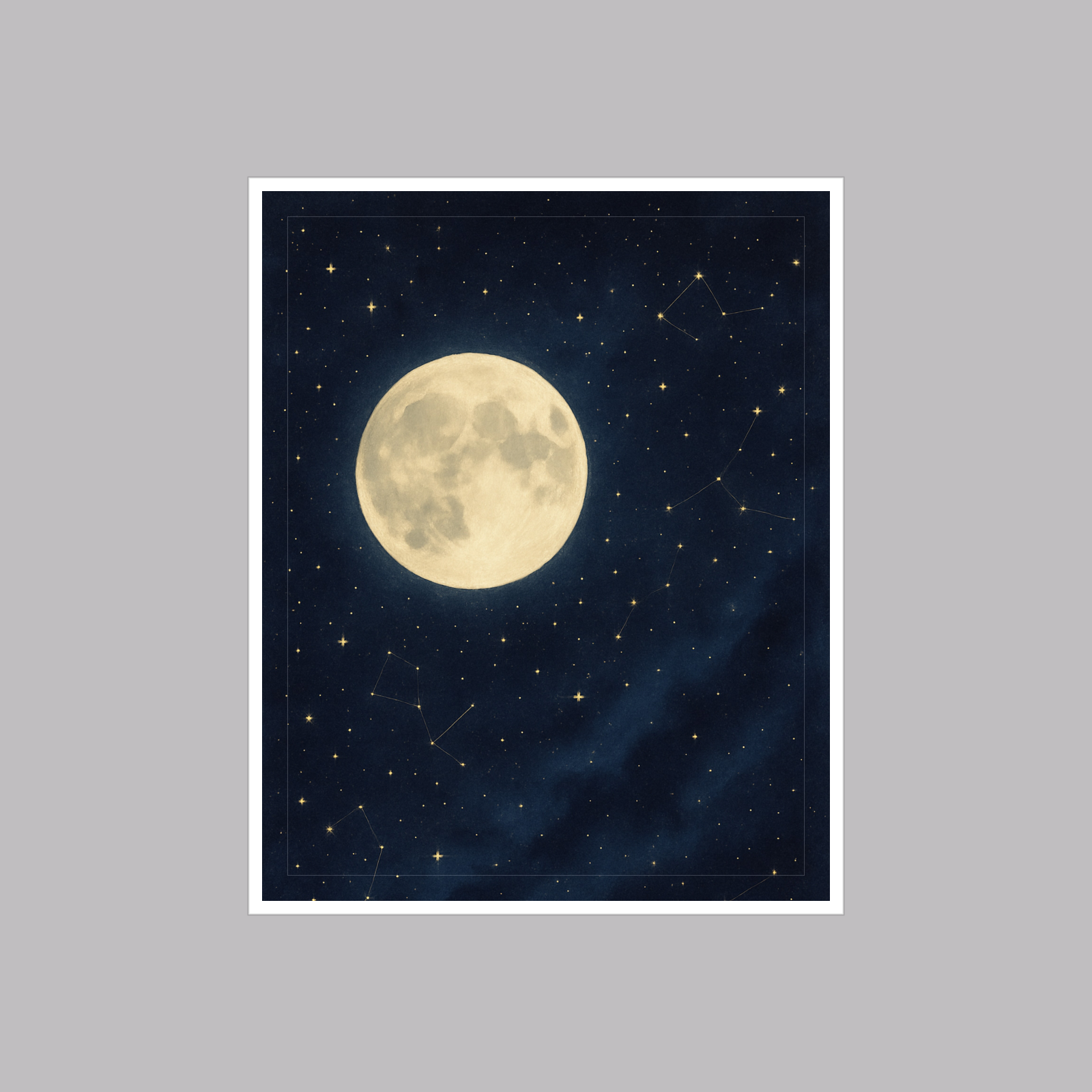 Celestial Wall Art Set — 6 Printable Moon & Star Prints (8x10, 11x14, 16x20 · PDF + JPG + SVG)