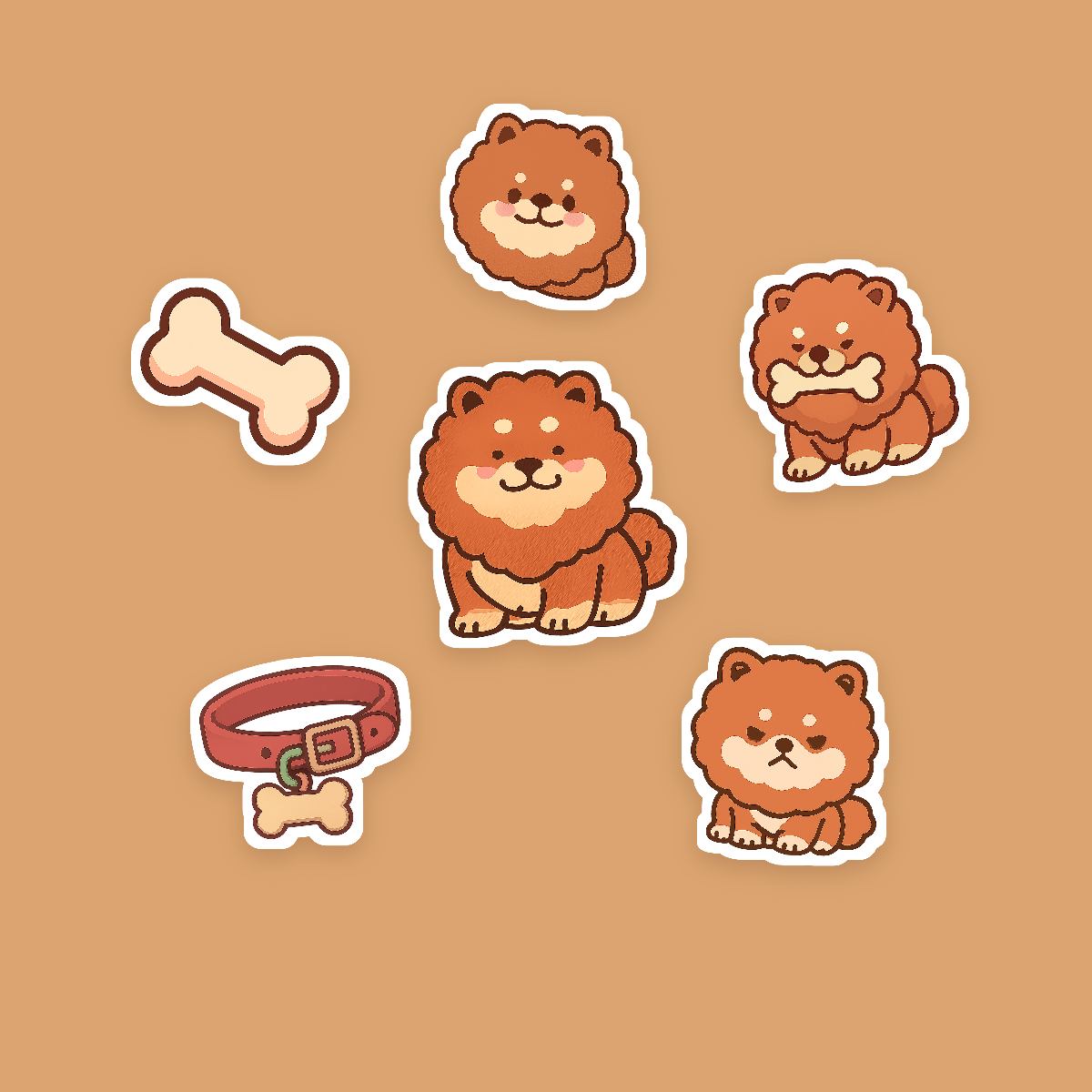 Chow Chow Kawaii Sticker Pack — Dog Mom Die-Cut Stickers (PNG + SVG, Commercial Use) preview 2