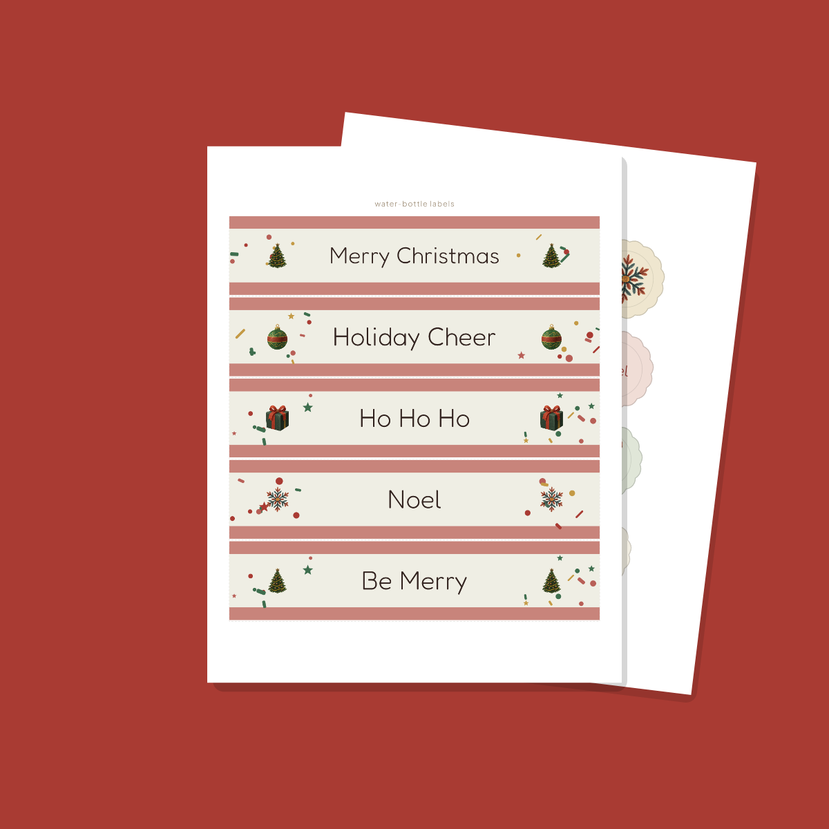 Christmas Party Printables Set — Cupcake Toppers, Favor Tags, Labels & Welcome Sign (Printable PDF + SVG) preview 4
