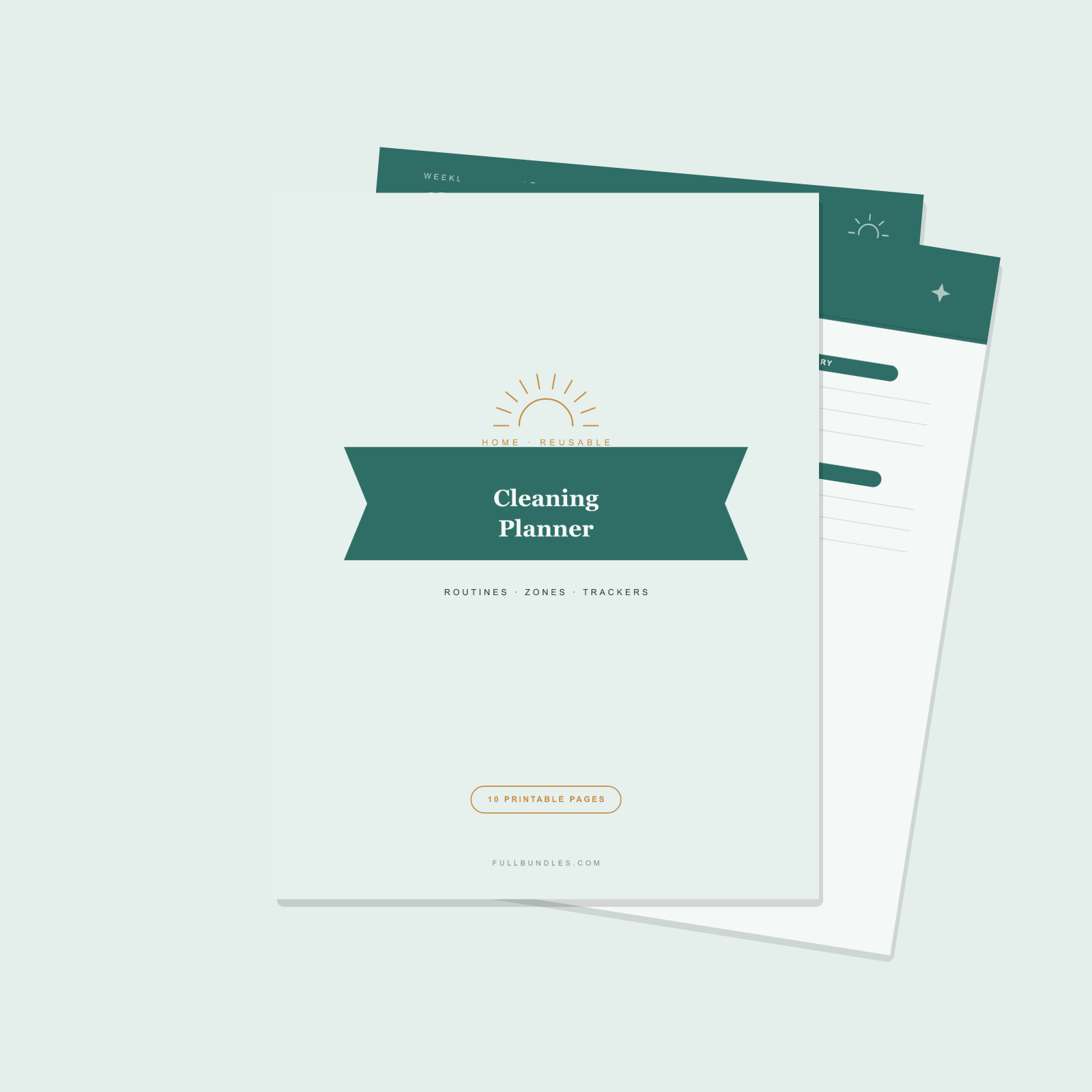 Cleaning Schedule & Home Planner — 10 Printable Pages (A4 + US Letter PDF + SVG)