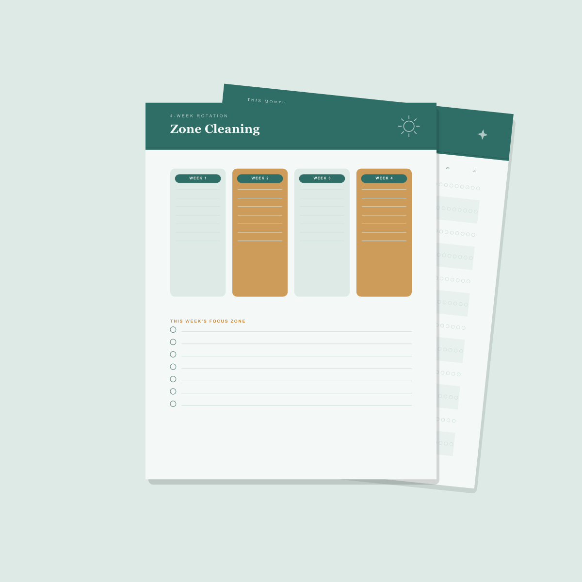 Cleaning Schedule & Home Planner — 10 Printable Pages (A4 + US Letter PDF + SVG) preview 2