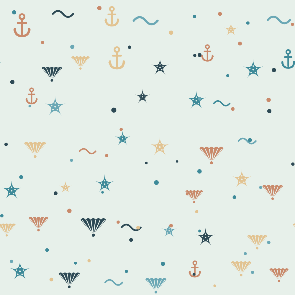 Coastal Beach Digital Paper Pack — 8 Seamless Shell, Starfish & Anchor Patterns (Commercial Use) preview 3