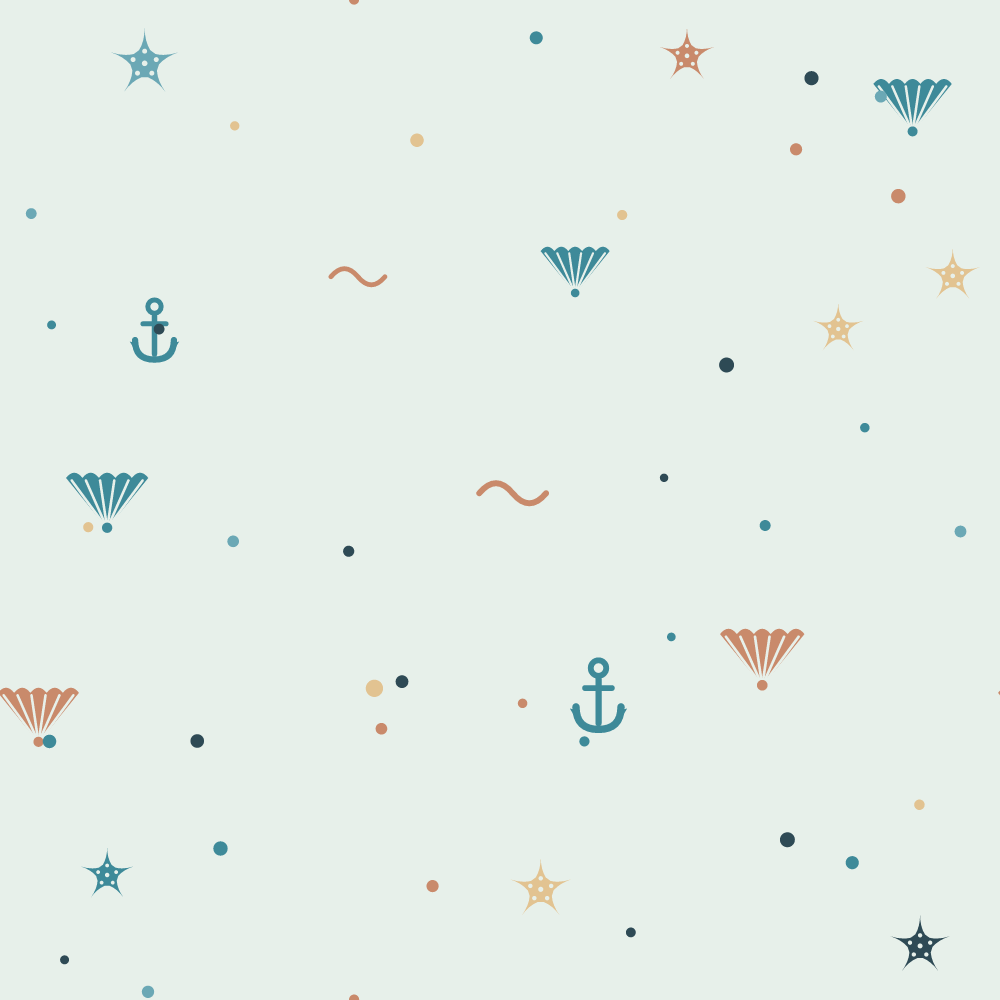 Coastal Beach Digital Paper Pack — 8 Seamless Shell, Starfish & Anchor Patterns (Commercial Use) preview 4