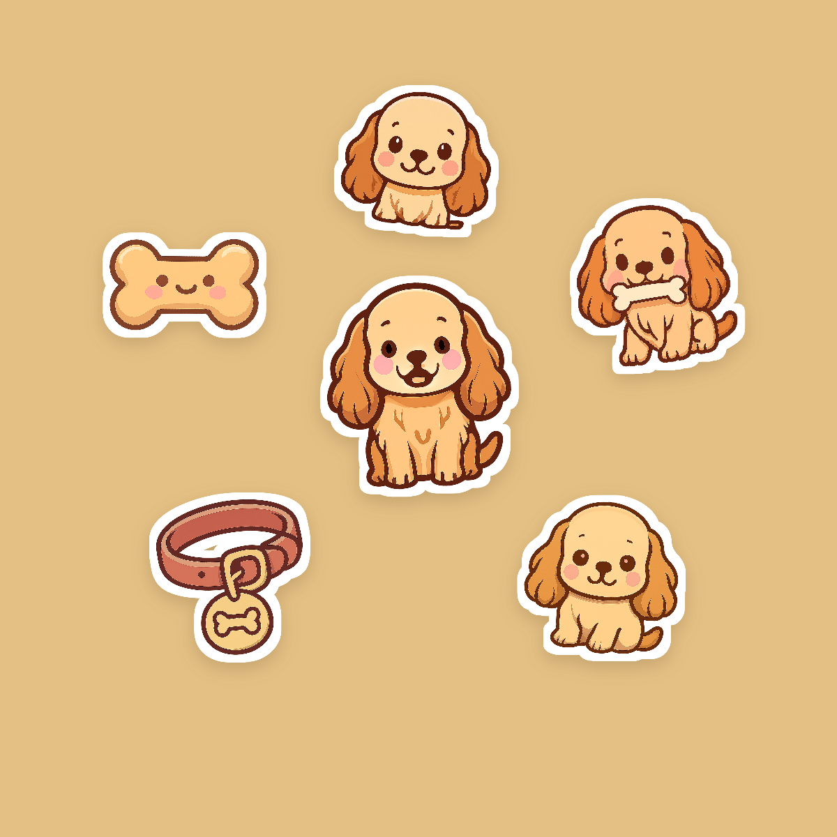 Cocker Spaniel Kawaii Sticker Pack — Dog Mom Die-Cut Stickers (PNG + SVG, Commercial Use) preview 2