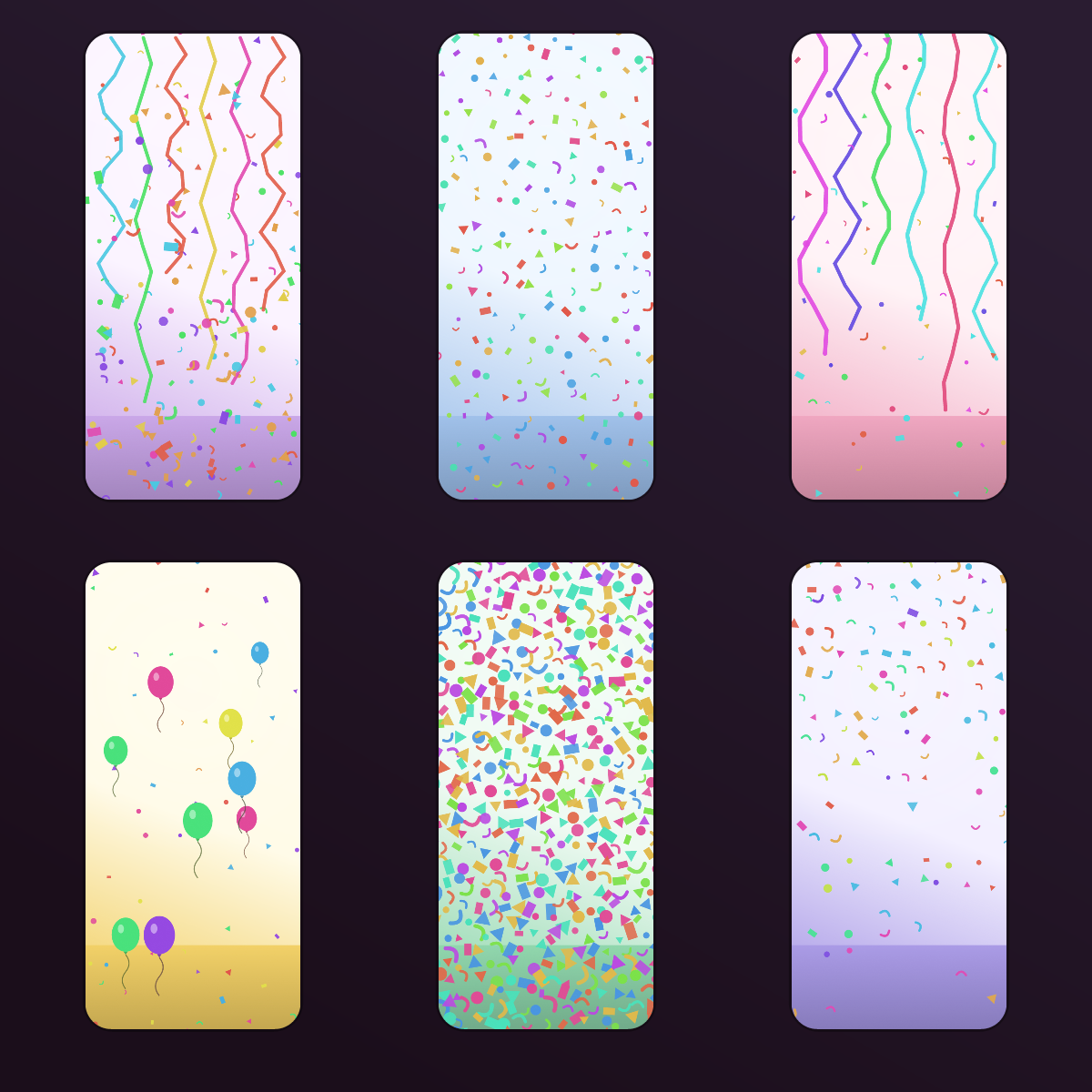 Confetti Party Wallpapers — 12 Festive Celebration & Balloon Lock Screens (iPhone + Android) preview 2