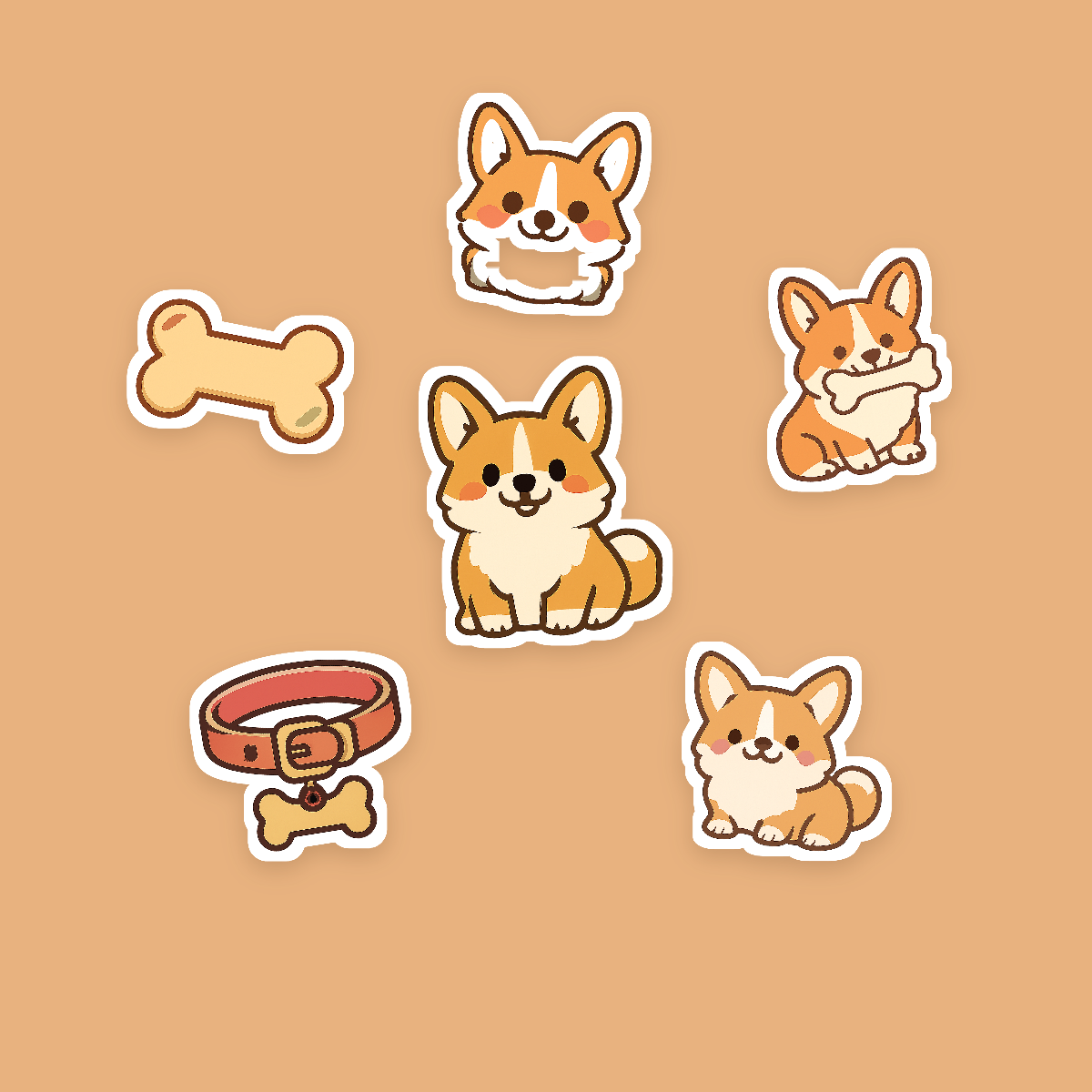 Corgi Kawaii Sticker Pack — Dog Mom Die-Cut Stickers (PNG + SVG, Commercial Use) preview 2