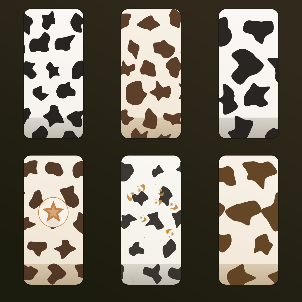 Cow Print Western Wallpapers — 12 Playful Cowhide & Star Lock Screens (iPhone + Android) preview 2