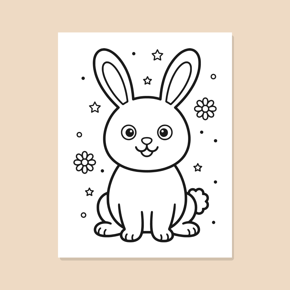 Cute Animals Coloring Pages for Kids — 10 Easy Printable Coloring Sheets (Toddlers & Kids) preview 3