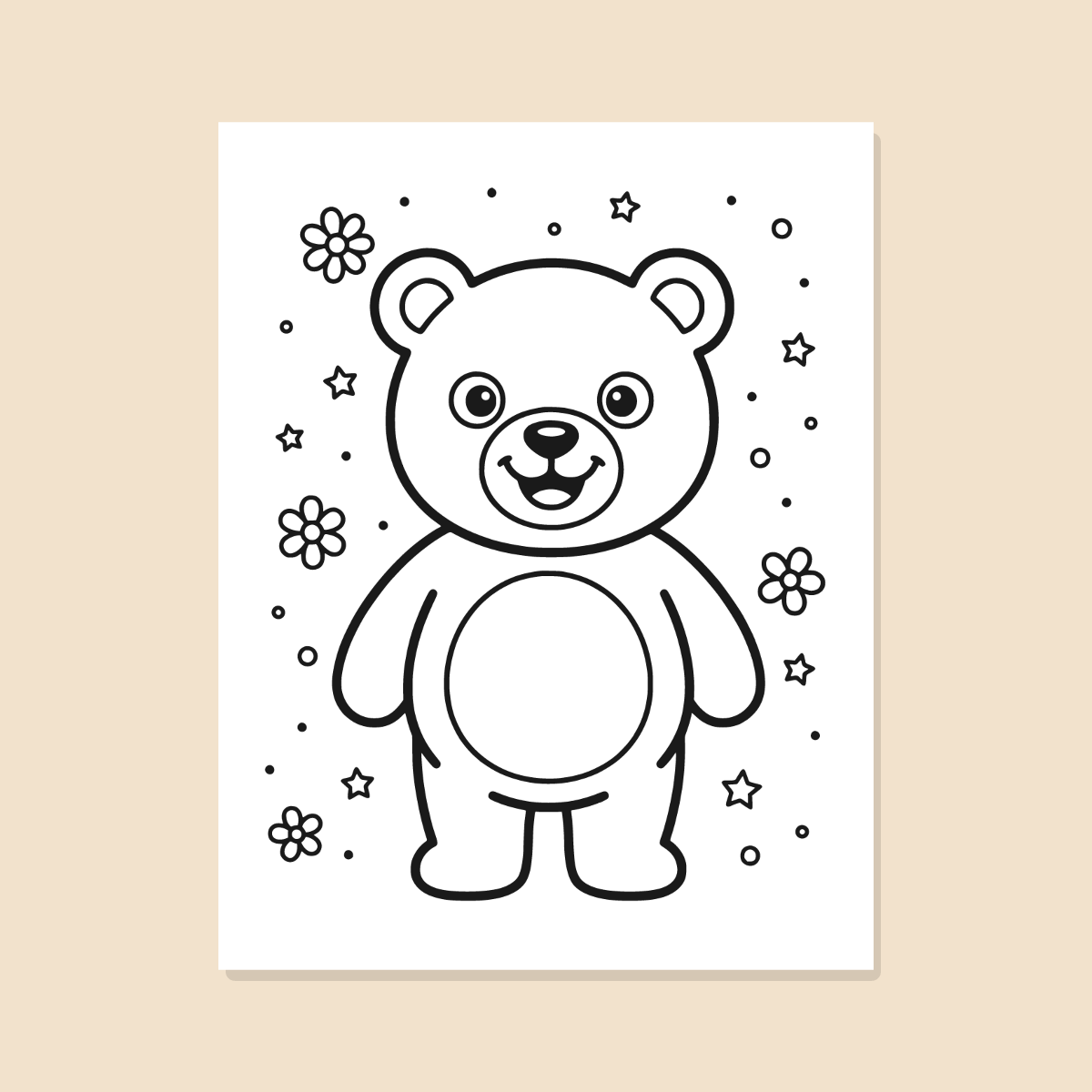 Cute Animals Coloring Pages for Kids — 10 Easy Printable Coloring Sheets (Toddlers & Kids) preview 4