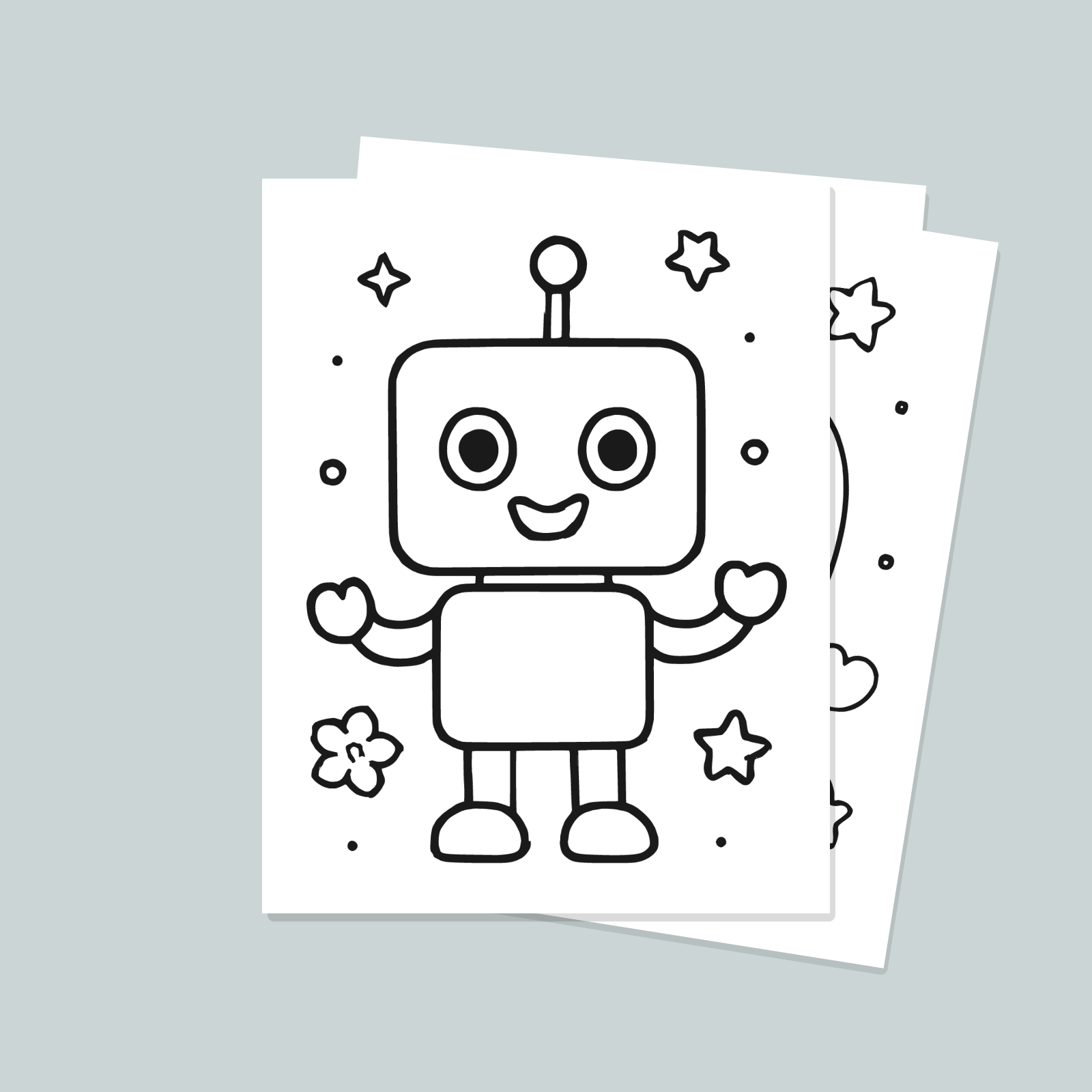 Cute Robots Coloring Pages for Kids — 10 Easy Printable Coloring Sheets (Toddlers & Kids)