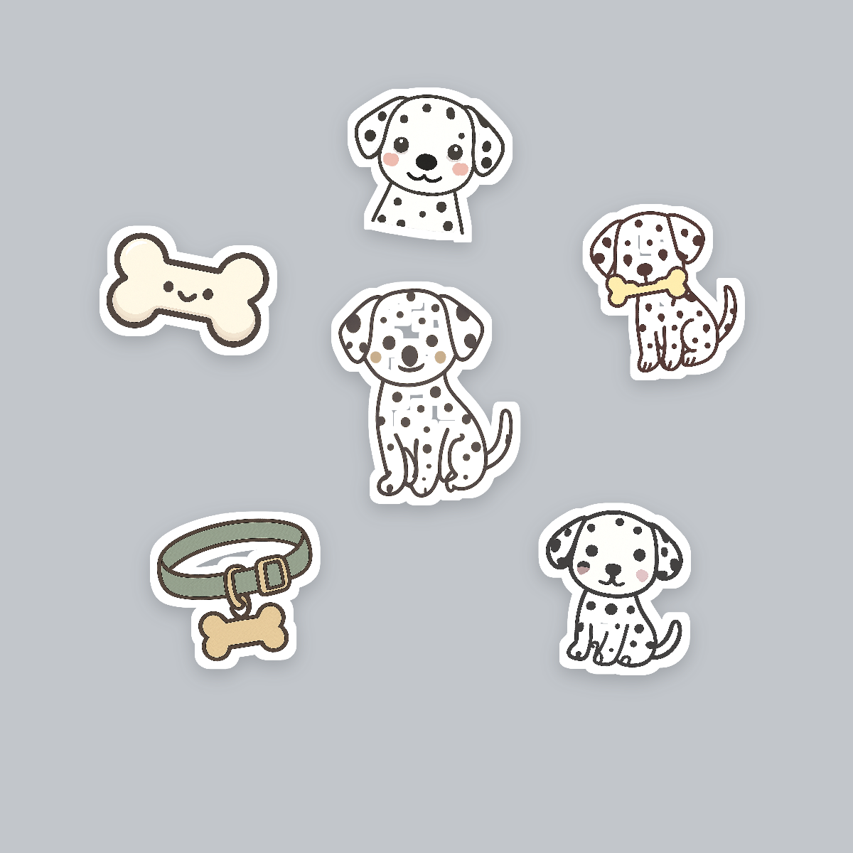 Dalmatian Kawaii Sticker Pack — Dog Mom Die-Cut Stickers (PNG + SVG, Commercial Use) preview 2