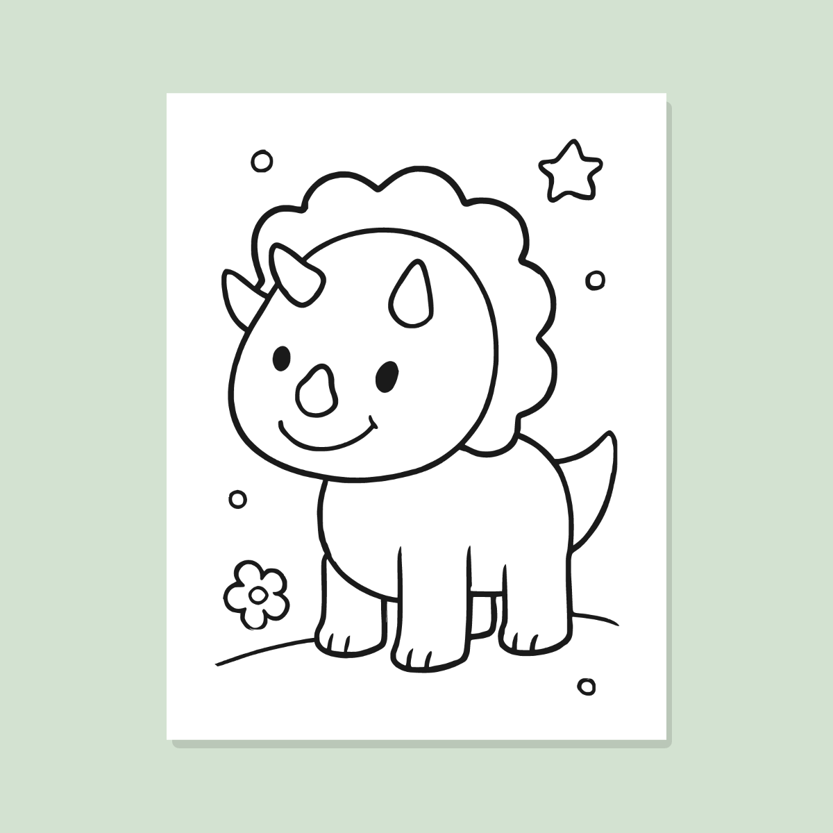Dinosaur Coloring Pages for Kids — 10 Easy Printable Coloring Sheets (T-Rex, Triceratops & More) preview 2