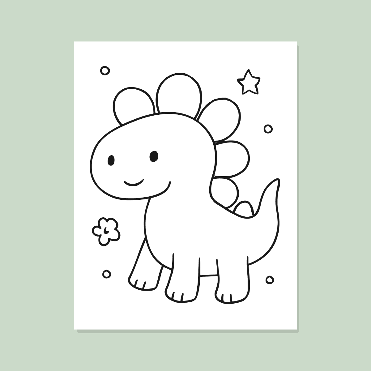 Dinosaur Coloring Pages for Kids — 10 Easy Printable Coloring Sheets (T-Rex, Triceratops & More) preview 3