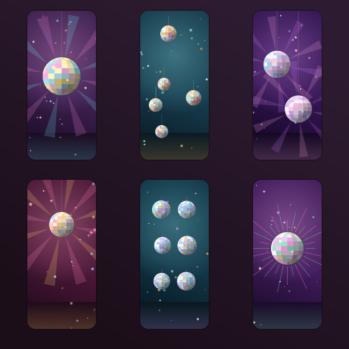 Disco Mirror Ball Wallpapers — 12 Glittering 70s Party Lock Screens (iPhone + Android) preview 2
