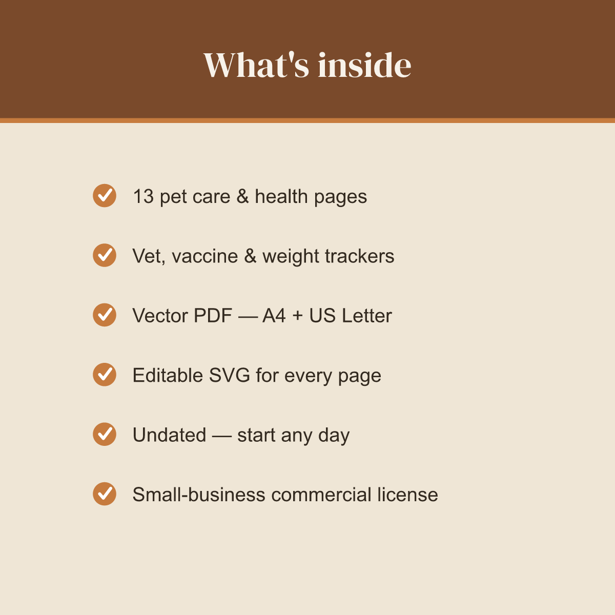 Dog & Puppy Care Planner — 13 Printable Pages (Dog Profile, Vet Log, Vaccination Record, Weight & Feeding Trackers, Walks, Grooming, Training & Dog Budget · A4 + US Letter PDF + SVG) preview 5