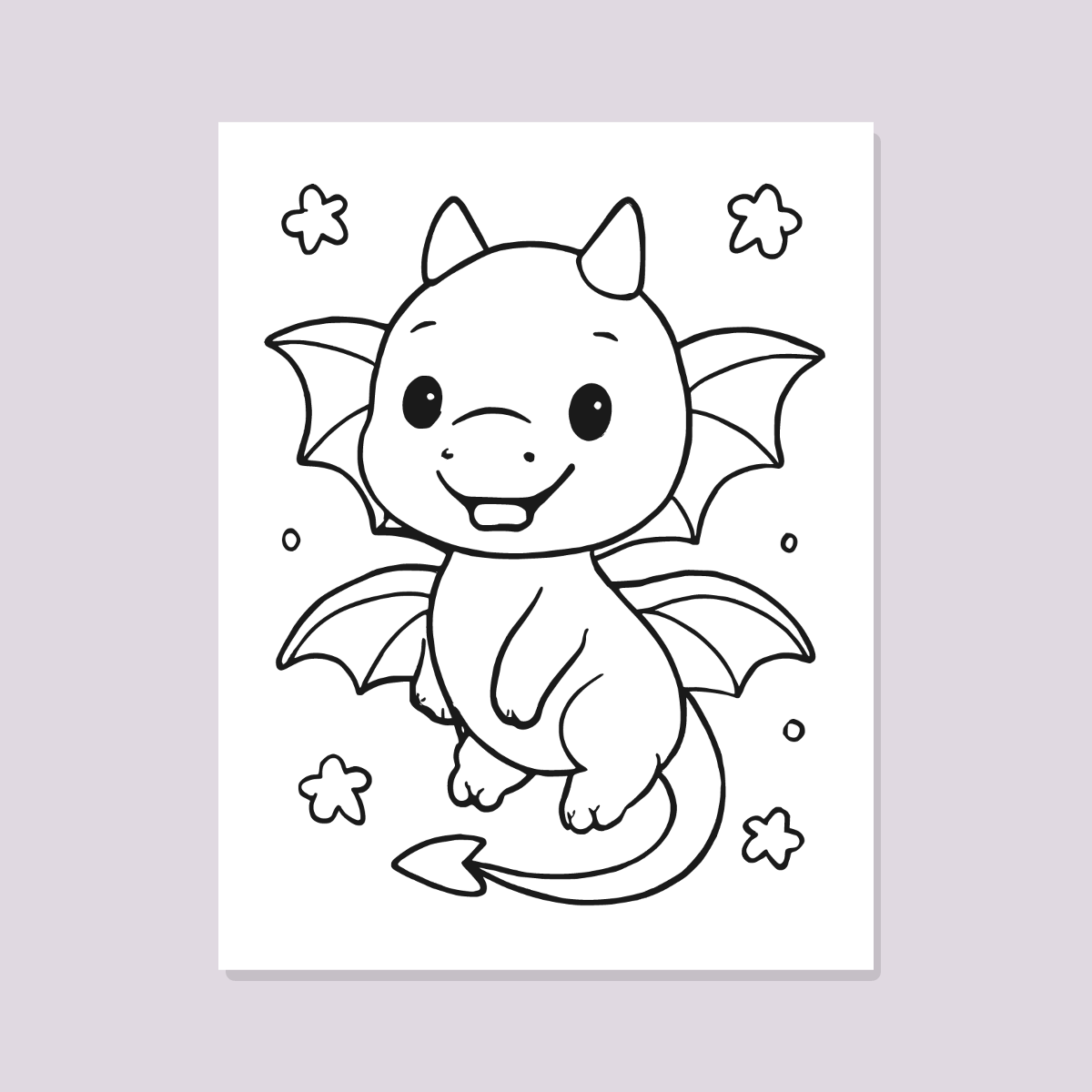 Dragon Coloring Pages for Kids — 10 Easy Printable Coloring Sheets (Cute Dragons, Baby Dragon & More) preview 2