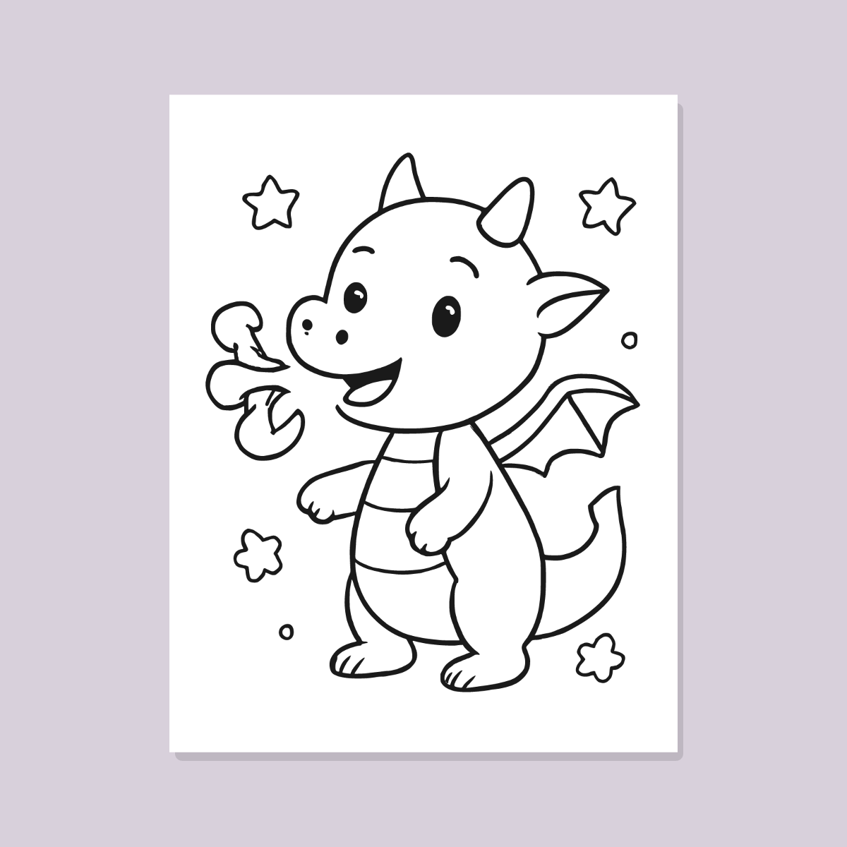 Dragon Coloring Pages for Kids — 10 Easy Printable Coloring Sheets (Cute Dragons, Baby Dragon & More) preview 3