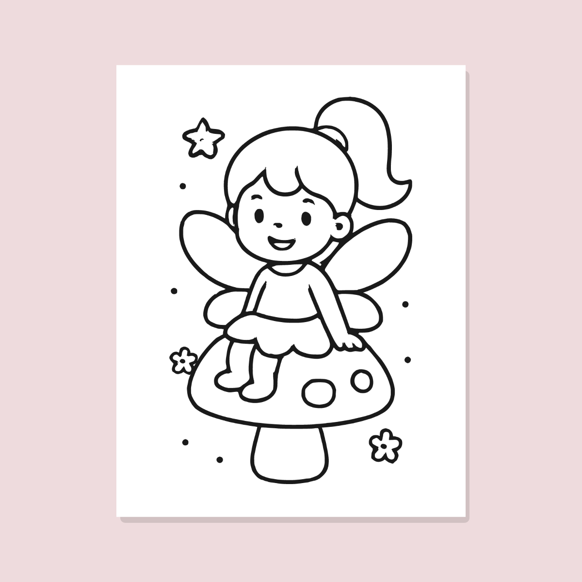 Fairy Coloring Pages for Kids — 10 Easy Printable Coloring Sheets (Cute Fairies, Baby Fairy & More) preview 2