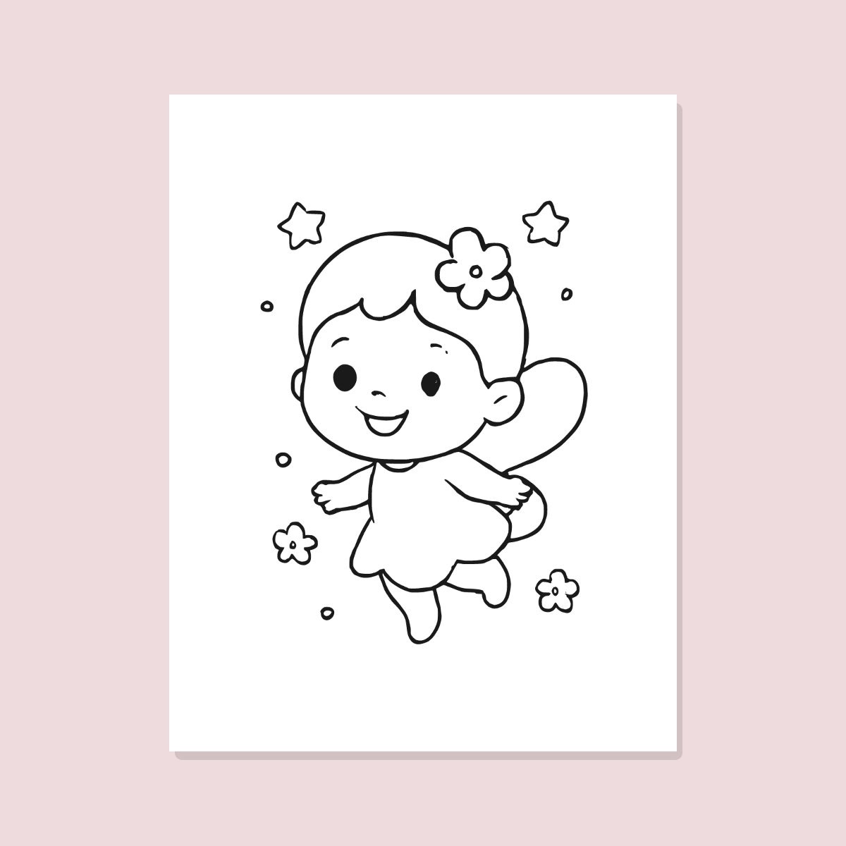 Fairy Coloring Pages for Kids — 10 Easy Printable Coloring Sheets (Cute Fairies, Baby Fairy & More) preview 4