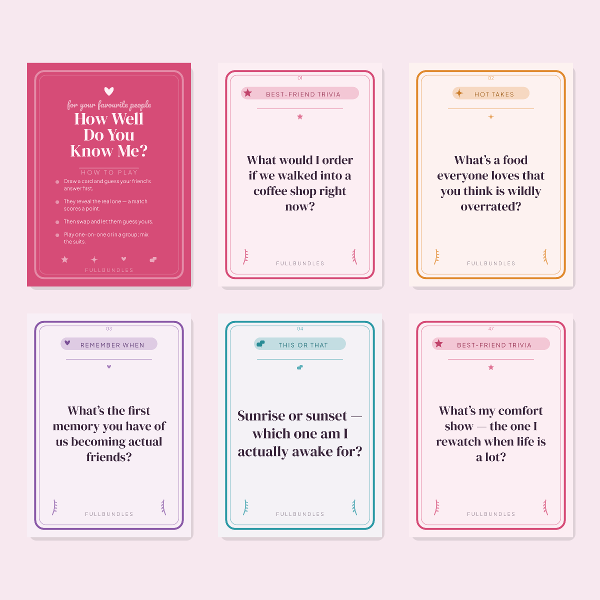 How Well Do You Know Me? — 47 Printable Friendship Question Cards preview 2