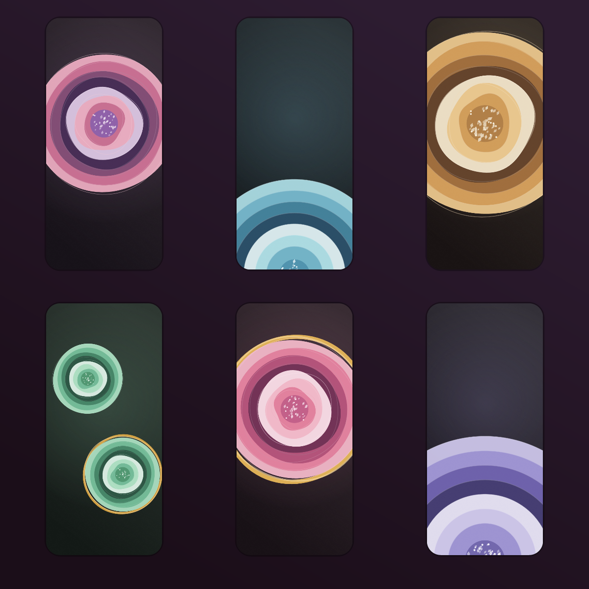 Geode Agate Slice Wallpapers — 12 Crystal Mineral Cross-Section Lock Screens (iPhone + Android) preview 2