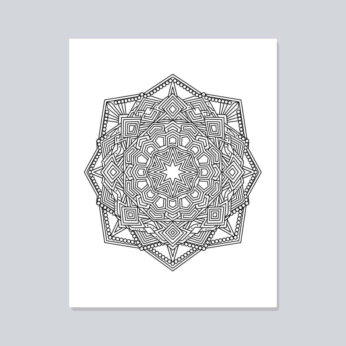 Geometric Mandala Coloring Pages — 10 Printable Adult Coloring Sheets (Intricate Symmetrical Designs) preview 2
