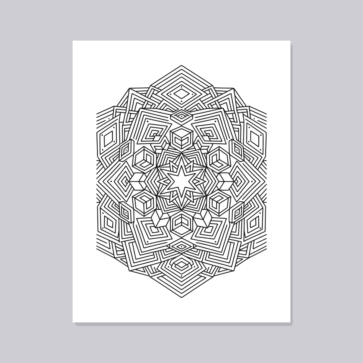 Geometric Mandala Coloring Pages — 10 Printable Adult Coloring Sheets (Intricate Symmetrical Designs) preview 3