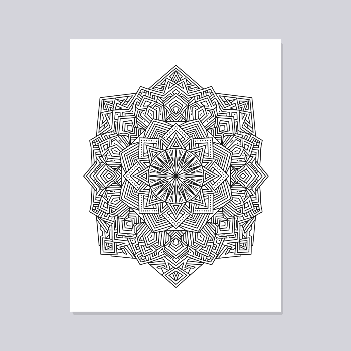 Geometric Mandala Coloring Pages — 10 Printable Adult Coloring Sheets (Intricate Symmetrical Designs) preview 4