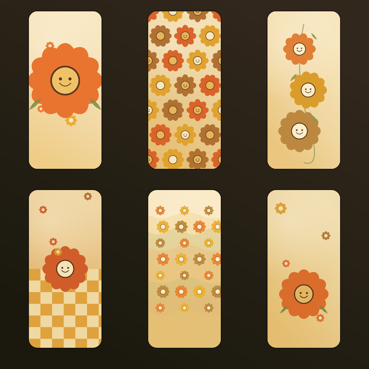 Groovy Retro Daisy Wallpapers — 12 70s Smiley Flower Lock Screens (iPhone + Android) preview 2