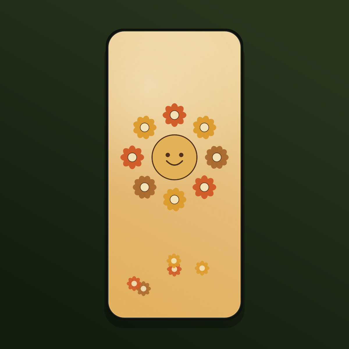Groovy Retro Daisy Wallpapers — 12 70s Smiley Flower Lock Screens (iPhone + Android) preview 4
