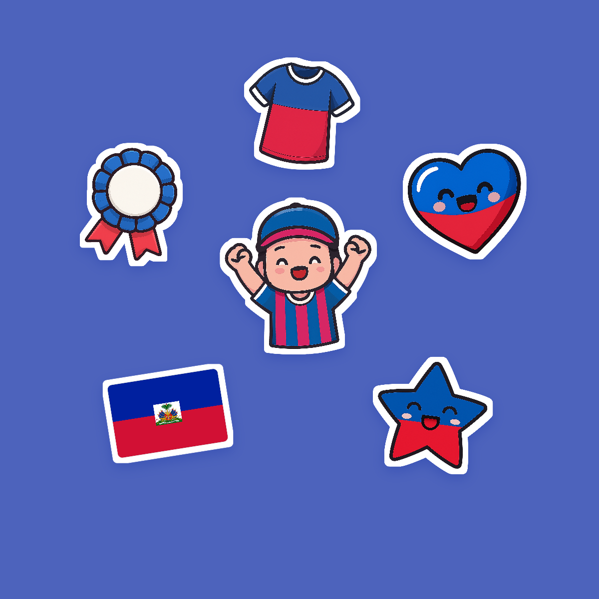 Haiti Football Fan Sticker Pack — 16 Kawaii Die-Cut Supporter Stickers (PNG + SVG) preview 2