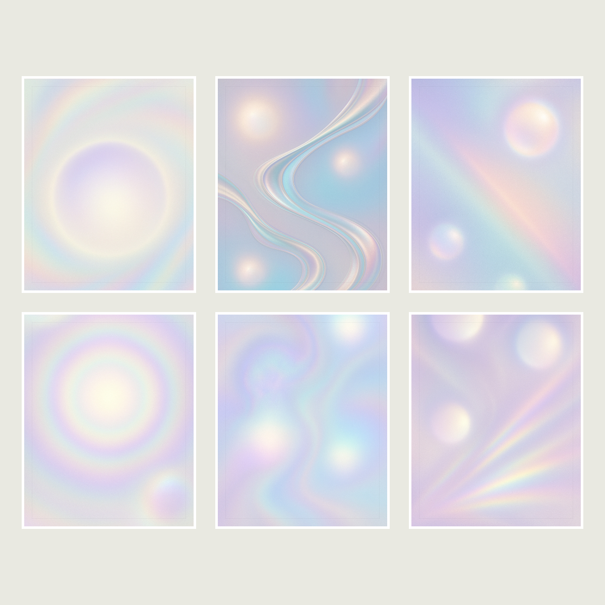Iridescent Aura Wall Art Set — 6 Printable Holographic Abstract Prints (8x10, 11x14, 16x20 · PDF + JPG + SVG) preview 2