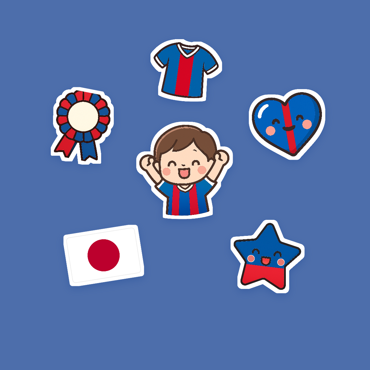 Japan Football Fan Sticker Pack — 16 Kawaii Die-Cut Supporter Stickers (PNG + SVG) preview 2