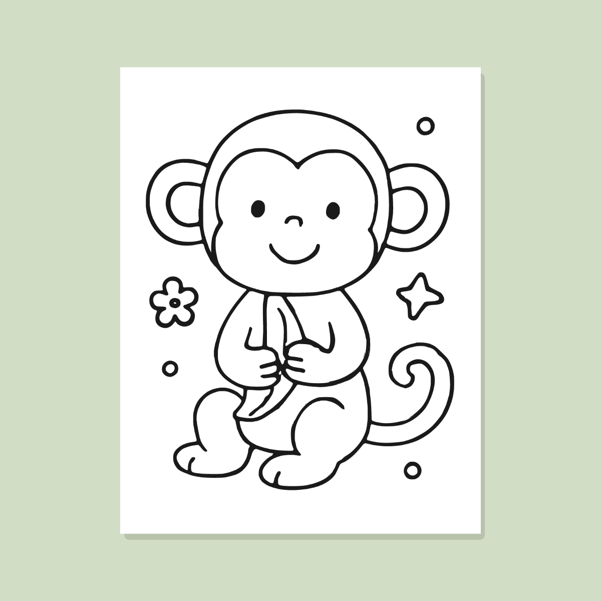 Jungle Animals Coloring Pages for Kids — 10 Easy Printable Coloring Sheets (Giraffe, Monkey, Tiger & More) preview 3