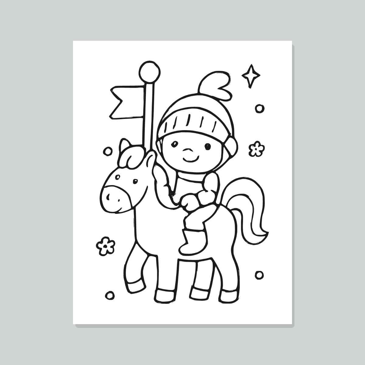 Knights & Castles Coloring Pages for Kids — 10 Easy Printable Coloring Sheets (Knight, Castle, Wizard & More) preview 3