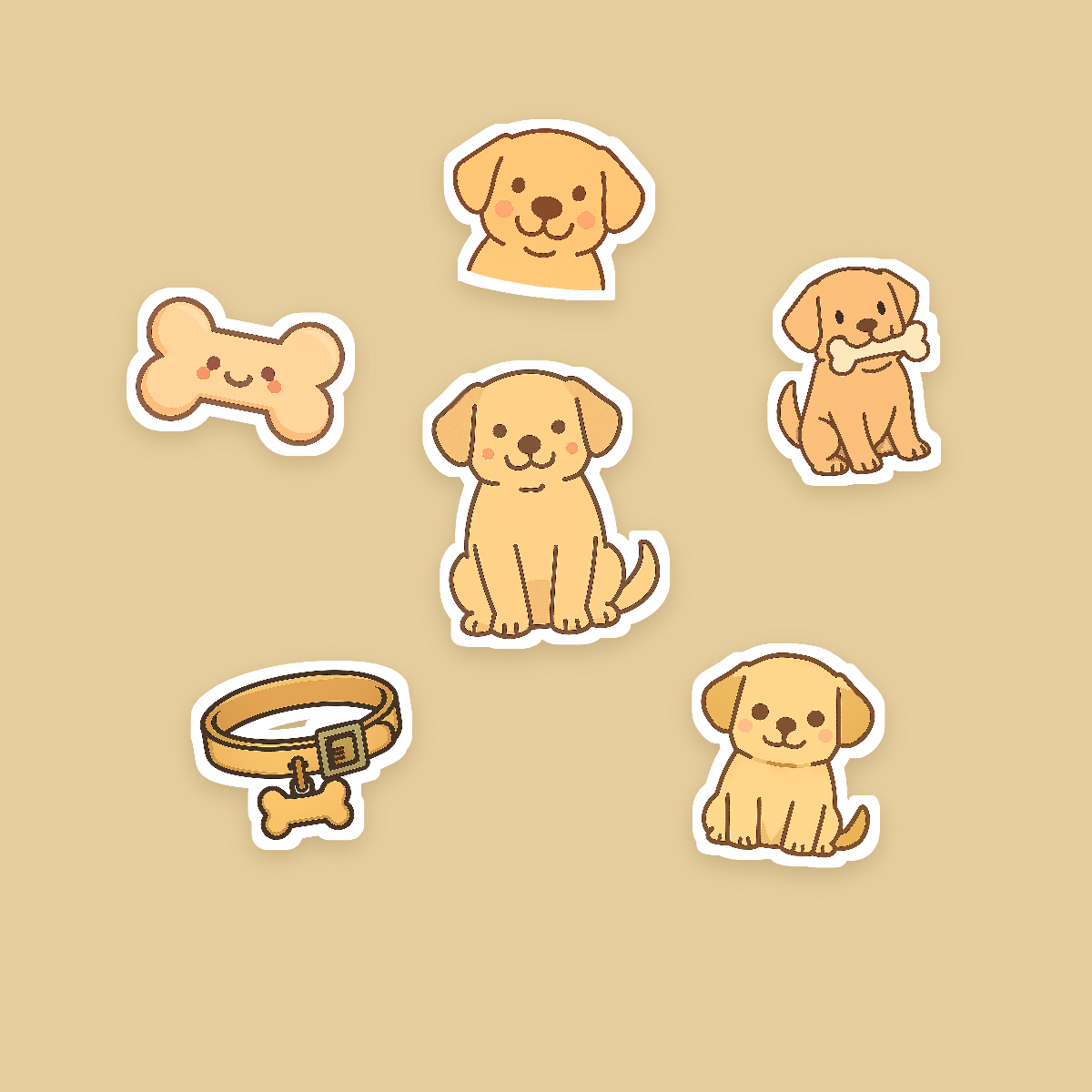Labrador Kawaii Sticker Pack — Dog Mom Die-Cut Stickers (PNG + SVG, Commercial Use) preview 2