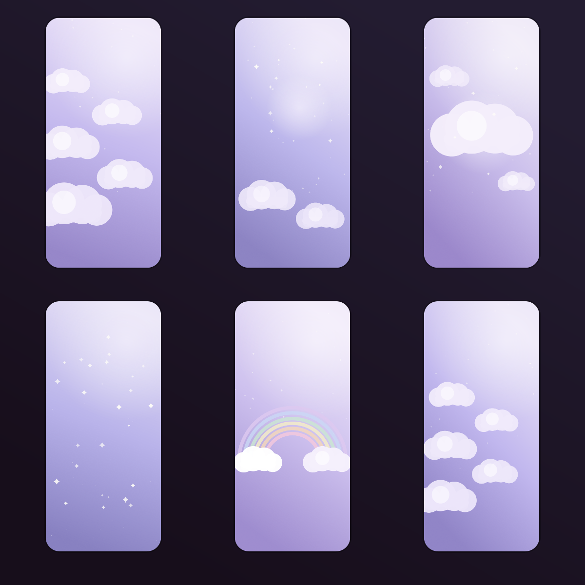 Lavender Dreamy Clouds Wallpapers — 12 Soft Pastel Sky Lock Screens (iPhone + Android) preview 2