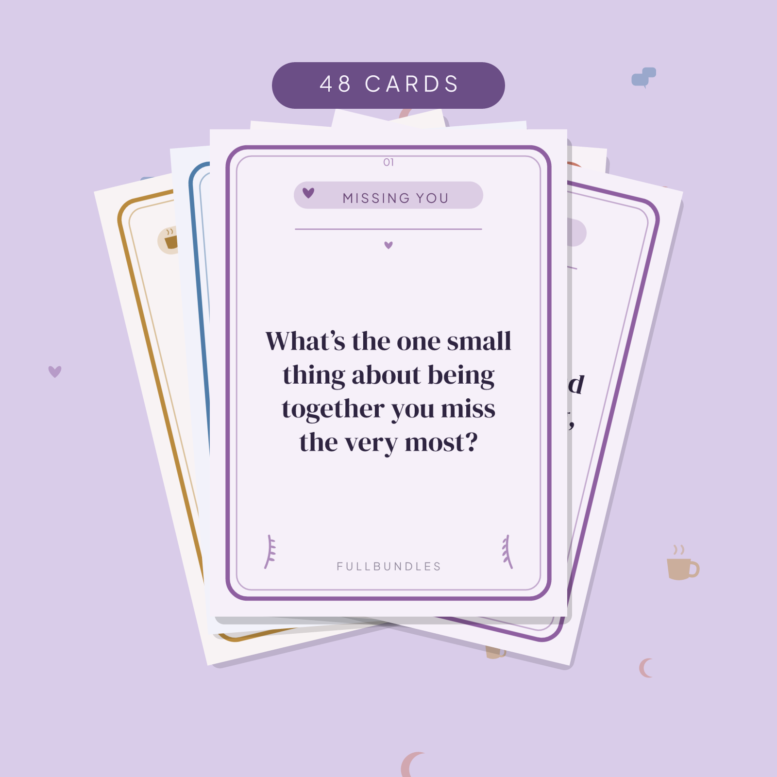 Long-Distance Couples Cards — 48 Printable Prompts for Couples Apart